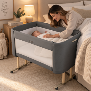 Inglesina Welcome Bed Bedside Crib - Shiva Grey