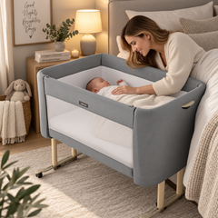 Inglesina Welcome Bed Bedside Crib - Baku Grey