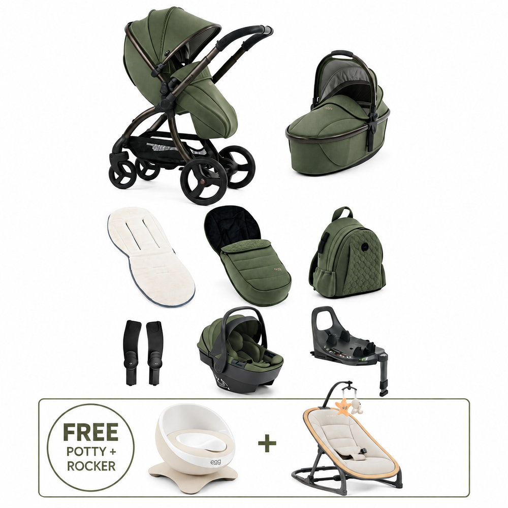 Egg3 Sage Luxury Bundle with Shell 360 i-Size Car Seat & 360 ISOFIX Base
