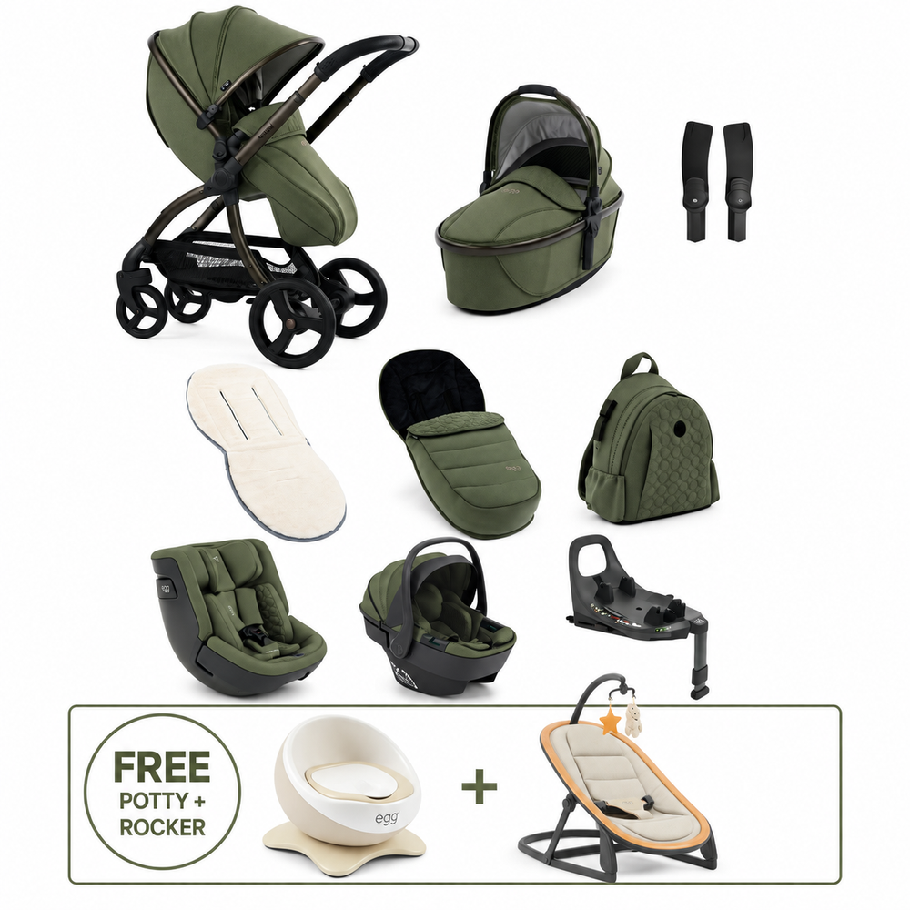 Egg3 Sage All Stages 360 Bundle with Shell 360 Infant & Toddler Car Seats + ISOFIX Base
