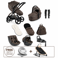 Egg3 Chocolate Velvet All Stages 360 Bundle with Shell 360 Infant & Toddler Car Seats + ISOFIX Base