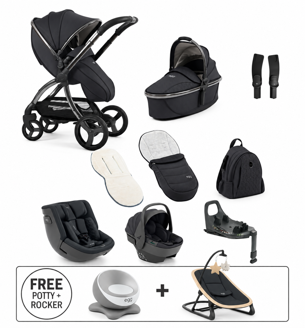 Egg3 Carbonite All Stages 360 Bundle with Shell 360 Infant & Toddler Car Seats + ISOFIX Base