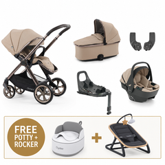 Oyster 4 Fawn Essentials Travel System with Capsule 360 Car Seat & Rotating ISOFIX Base