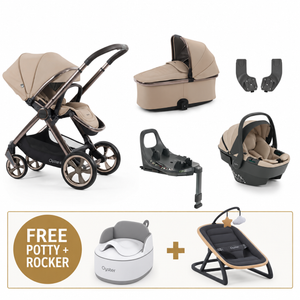 Oyster 4 Fawn Essentials Travel System with Capsule 360 Car Seat & Rotating ISOFIX Base