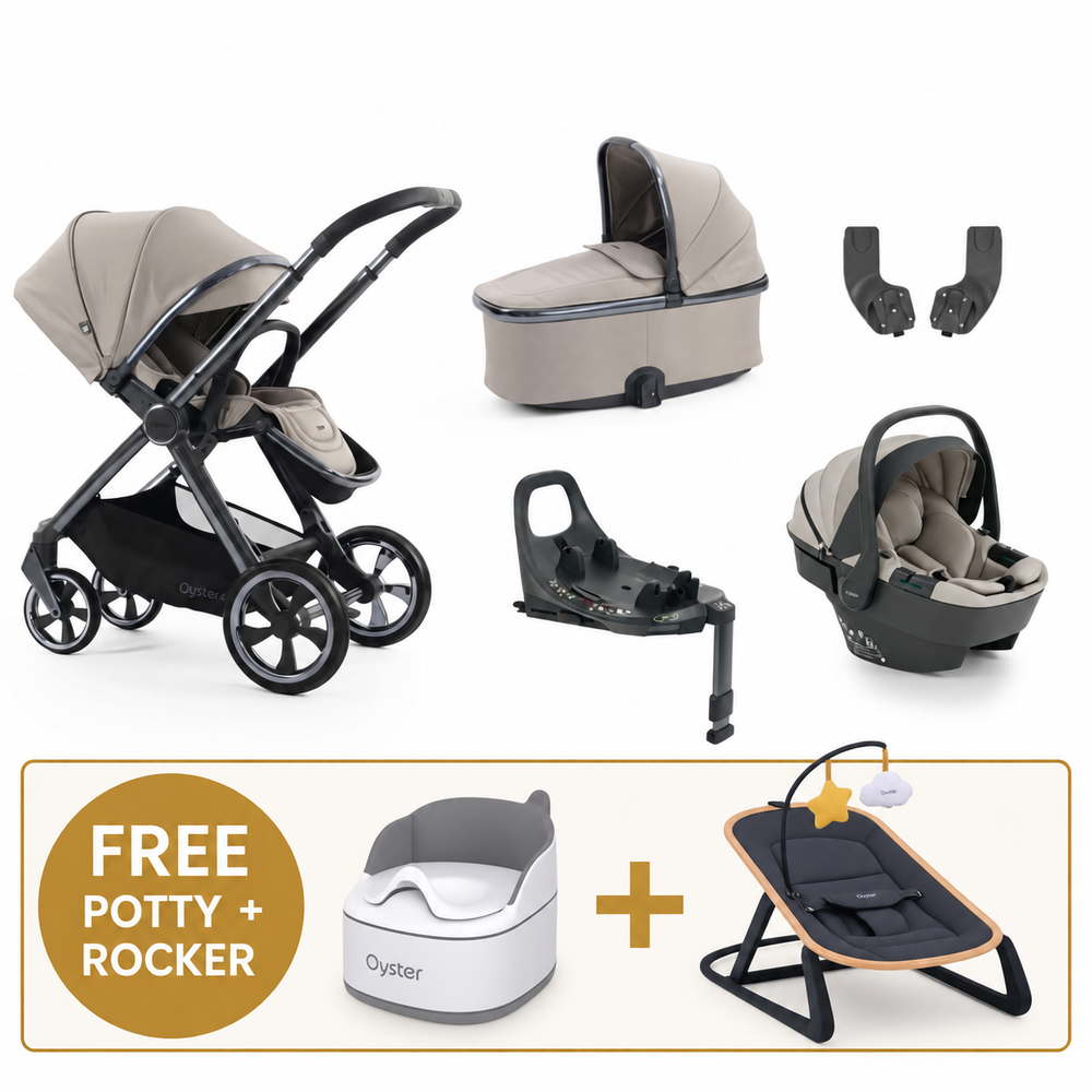 Oyster 4 Stone Essentials Travel System with Capsule 360 Car Seat & Rotating ISOFIX Base