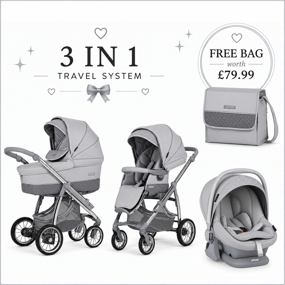 Bebecar Ip-Op Pewter 3 in 1 Travel System