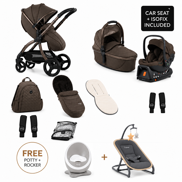 Egg3® Chocolate Velvet Luxury Stroller Bundle - 8 Piece Bundle