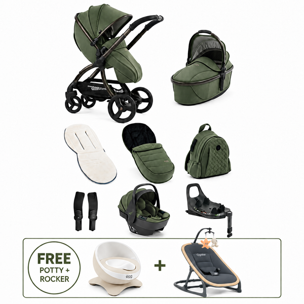 Egg3 Sage Luxury Bundle with Shell 360 i-Size Car Seat & 360 ISOFIX Base