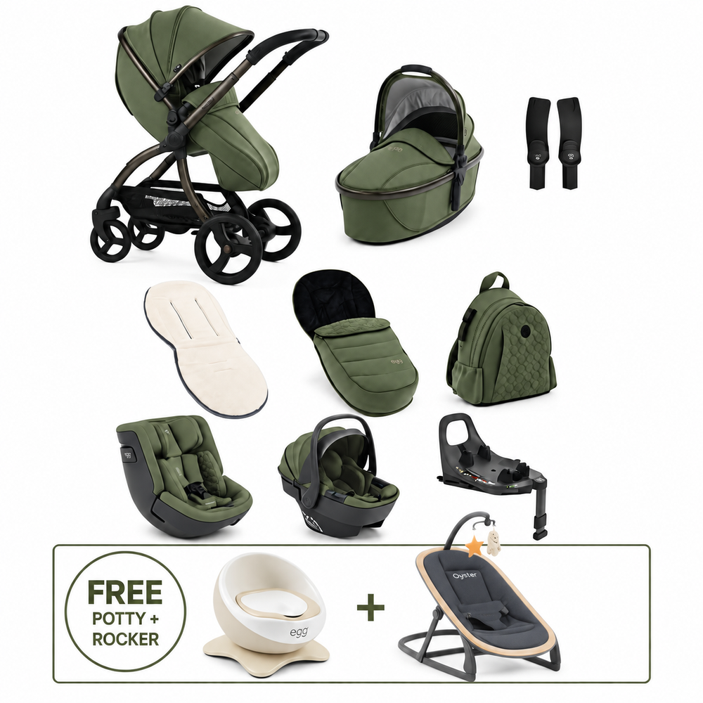 Egg3 Sage All Stages 360 Bundle with Shell 360 Infant & Toddler Car Seats + ISOFIX Base