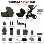 Venicci x Hunter Upline 3 Dark Olive 4-in-1 Travel System with Rotating Isofix Base