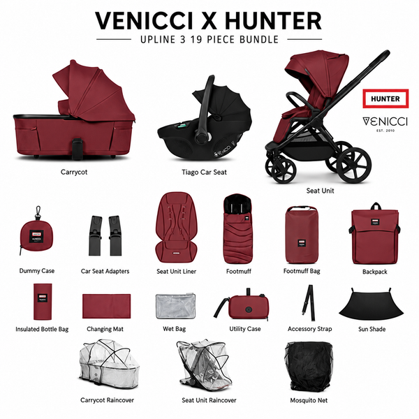 Venicci x Hunter Upline 3 Red  3-in-1 Travel System