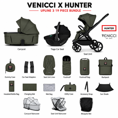 Venicci x Hunter Upline 3 Dark Olive 3-in-1 Travel System