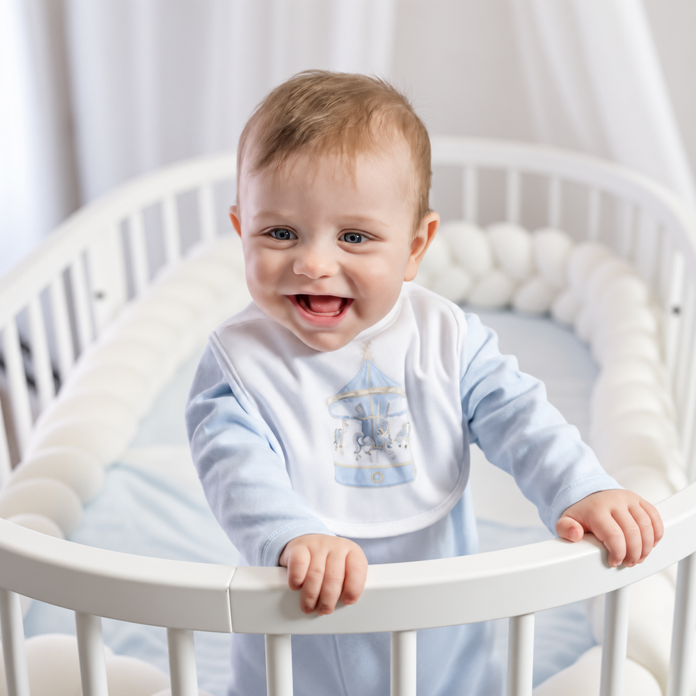 Baby First Blue Carousel Bib