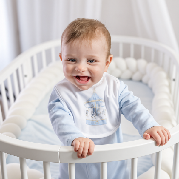 Baby First Blue Carousel Bib