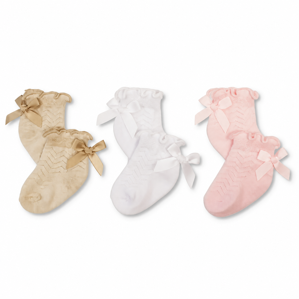 Triple pack of Baby Girls Bow Socks