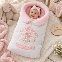 Baby First Baby Nest – Carousel Theme Pink