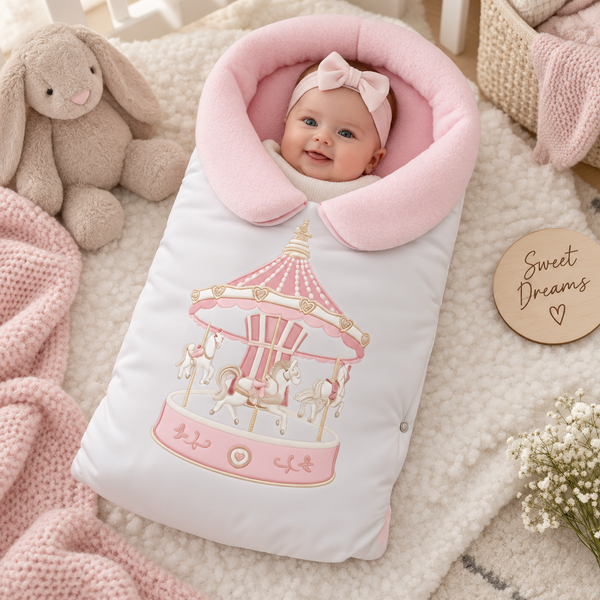 Baby First Baby Nest – Carousel Theme Pink
