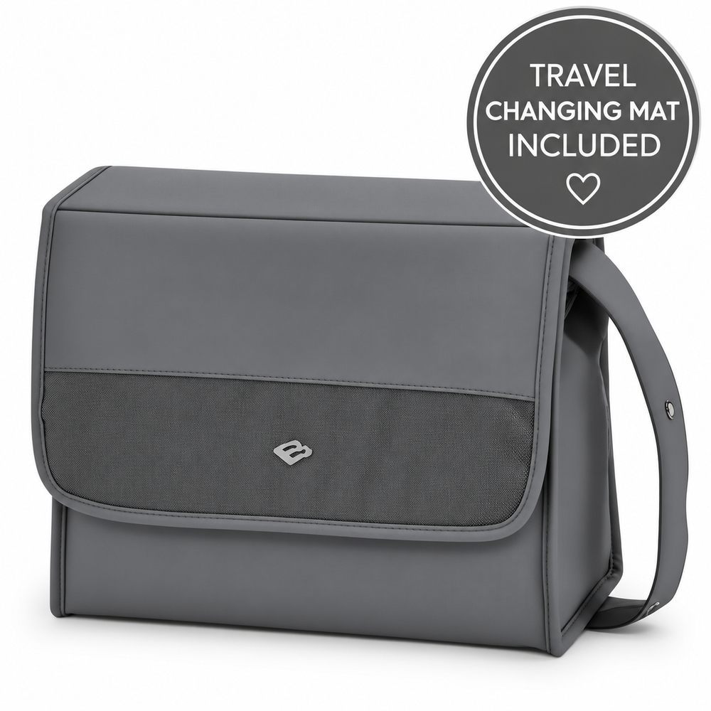 Bebecar Changing Bag with Travel Changing Mat – Shadow Grey | 2026 Face Range