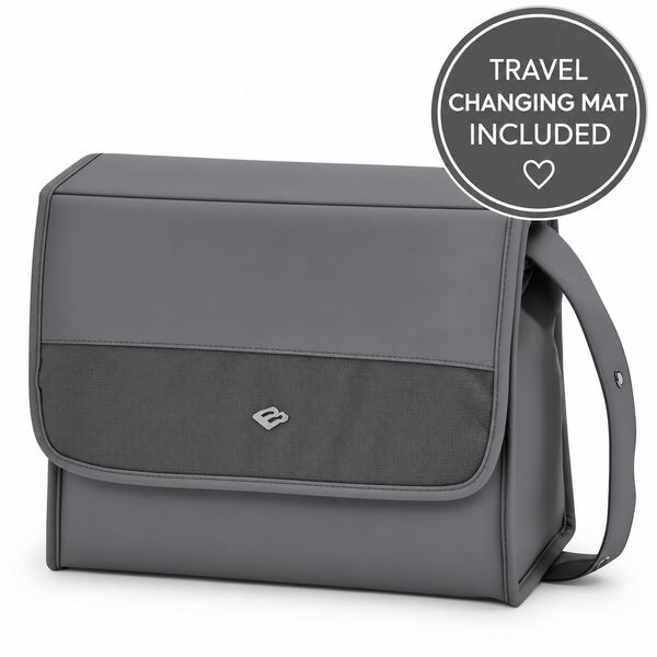 Bebecar Changing Bag with Travel Changing Mat – Shadow Grey | 2026 Face Range