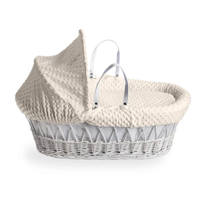 Baby Wicker Moses Basket in Cream Dimple By Clair De Lune