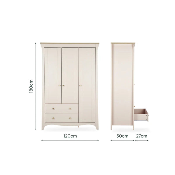 Cuddle Co Clara Triple Wardrobe - Cashmere