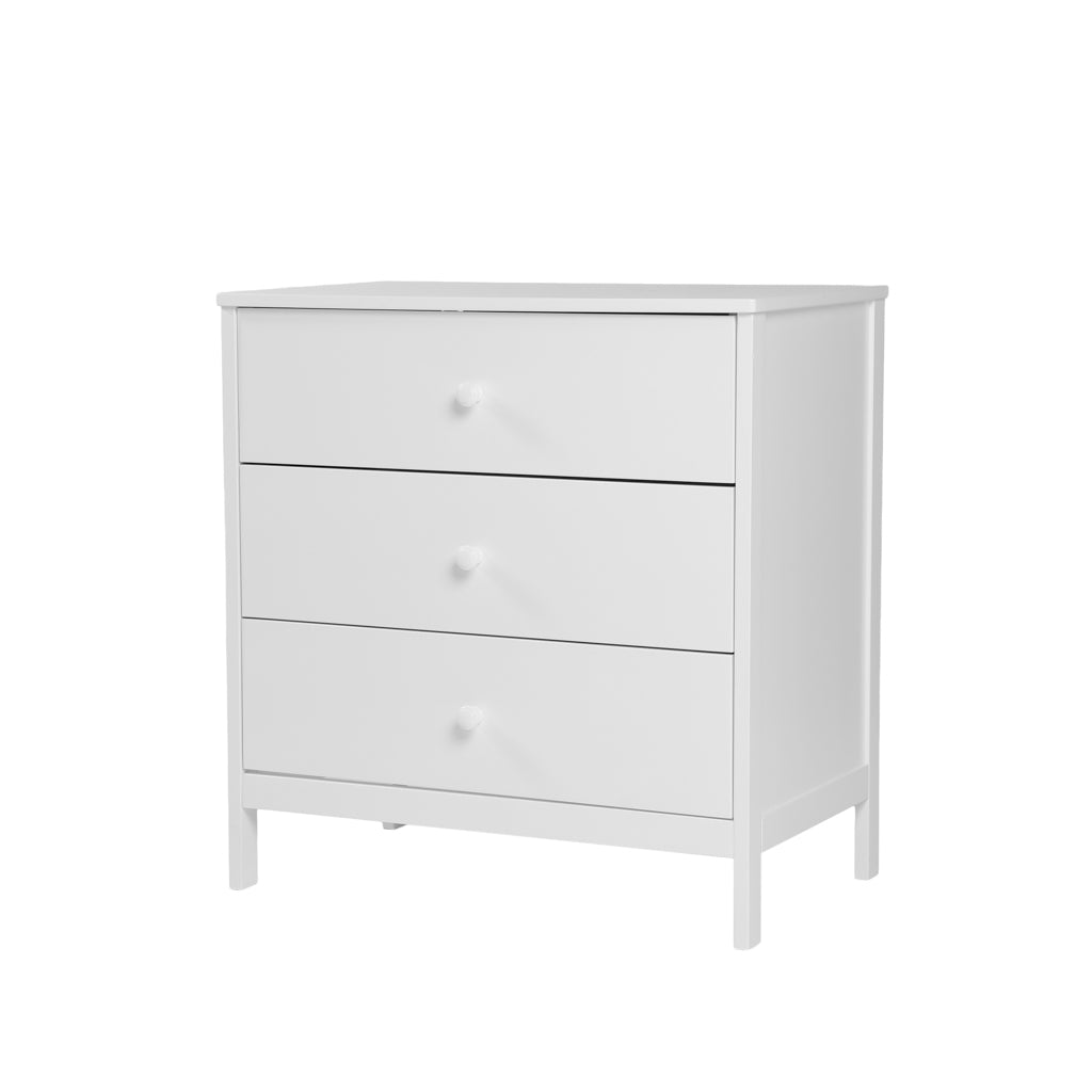 Bebe & Beyond Dreamer Changing Unit White three drawer nursery changing table