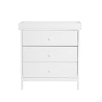 Bebe & Beyond Dreamer Changing Unit White three drawer nursery changing table with removable changing top on