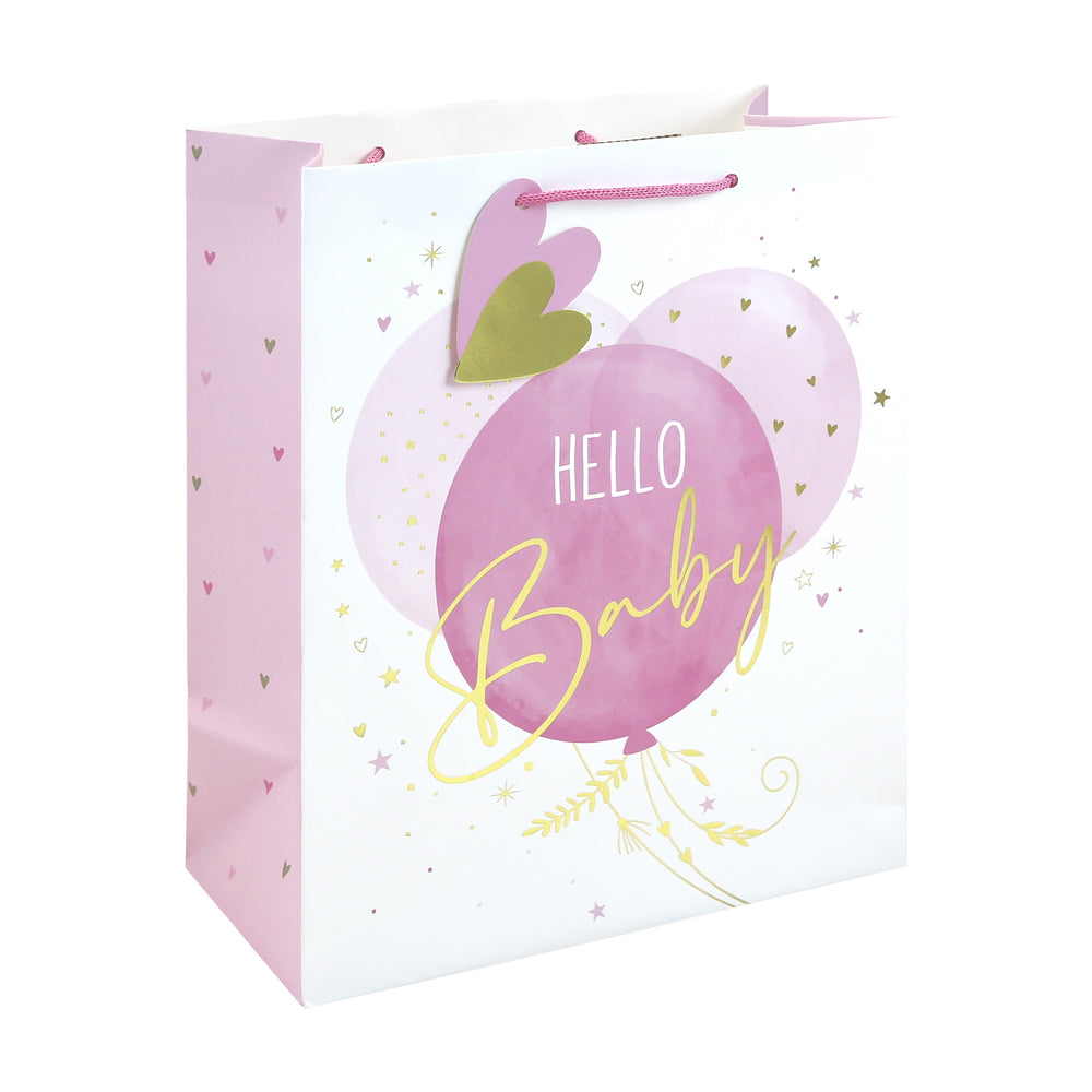 Hello Baby Large Gift Bag – Pink
