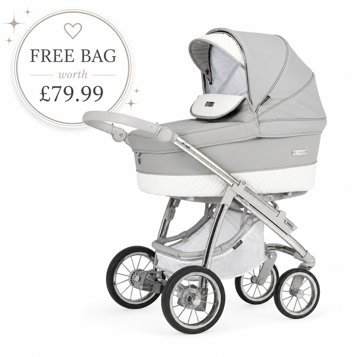 Bebecar Ip-Op Silver Grey 2 in 1 Travel System