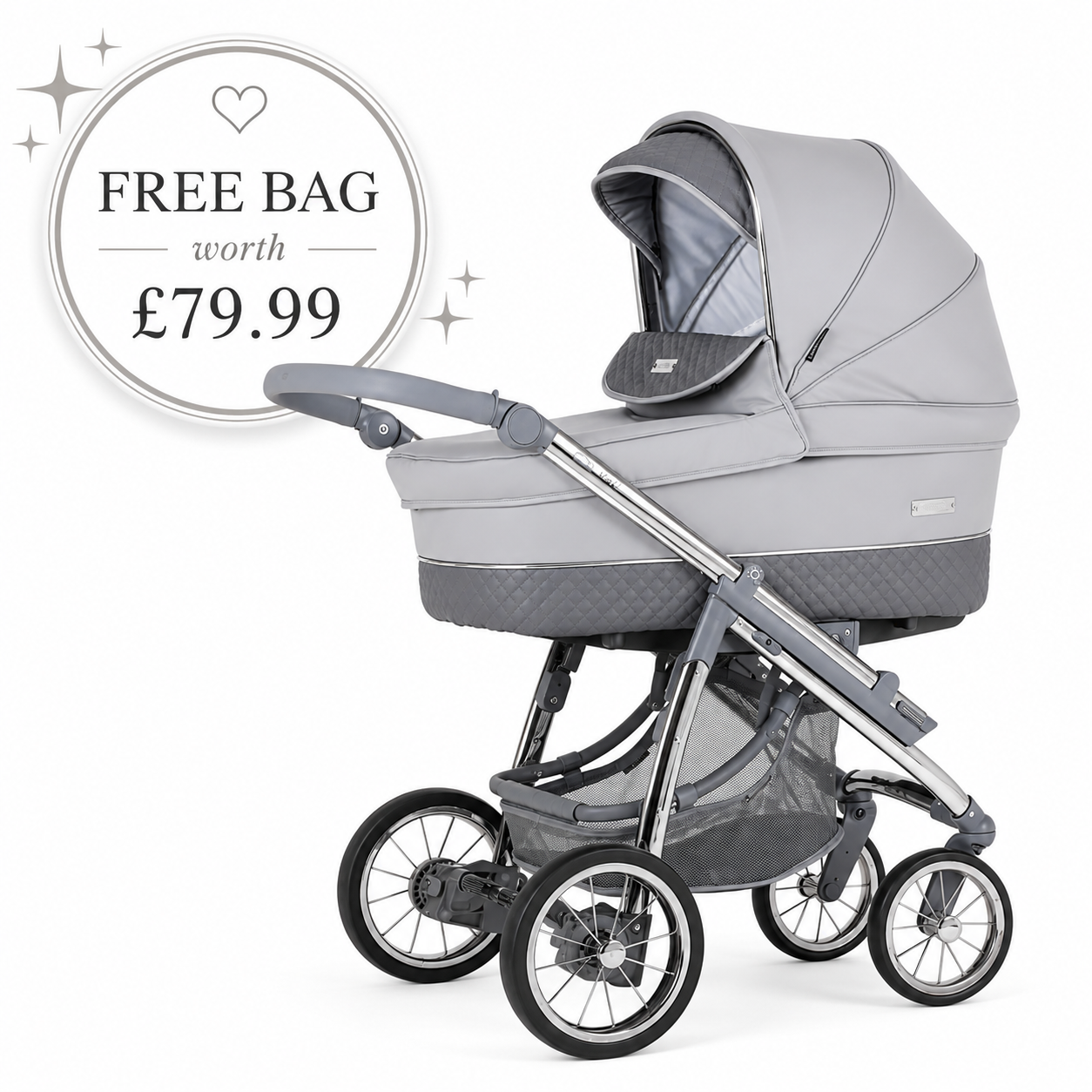 Bebecar Ip-Op Pewter 2 in 1 Travel System