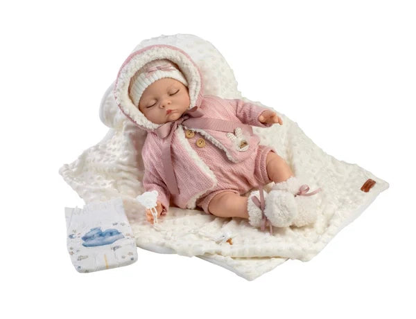 De Cuna Pink Isla Sleeping Silicone Vinyl Baby Doll – 45cm