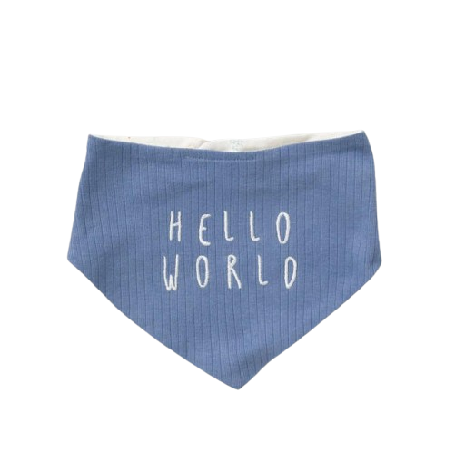 Baby Boy's Organic "Hello World" Ribbed Shorts Set
