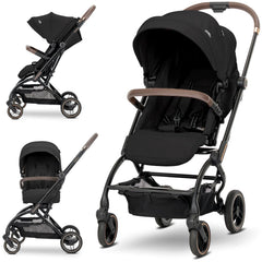 Lorelli Makaya 360 Rotation Stroller – Black | Lightweight Reversible Pushchair from Birth to 22kg