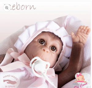 Reborn Monkey with Pink Spanish Dress