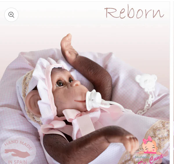 Reborn Monkey with Pink Spanish Dress