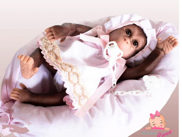 Reborn Monkey with Pink Spanish Dress
