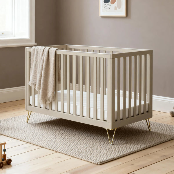 Babymore Cashmere Cot bed - Gold Hair Pin Legs