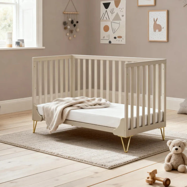 Babymore Cashmere Cot bed - Gold Hair Pin Legs