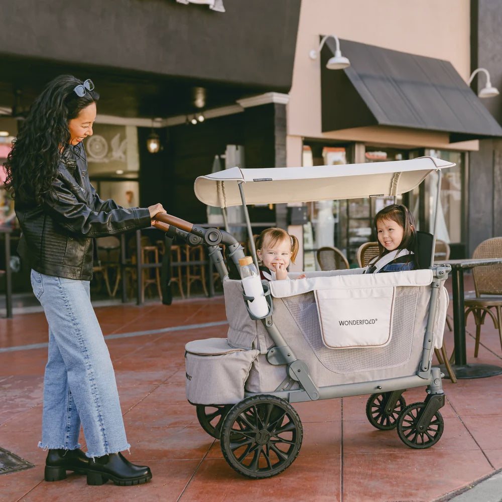 WonderFold L2 Double Stroller Wagon Grey - 2 Seater
