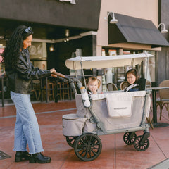 WonderFold L2 Double Stroller Wagon Grey - 2 Seater