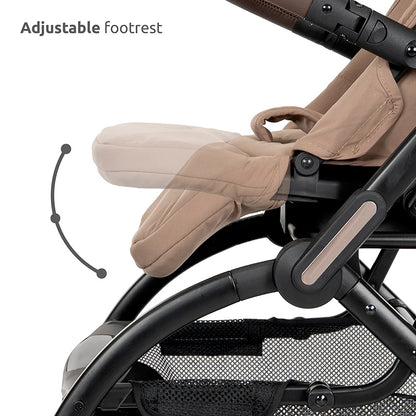 Lorelli Makaya 360 Rotation Stroller – Beige | Lightweight Reversible Pushchair from Birth to 22kg