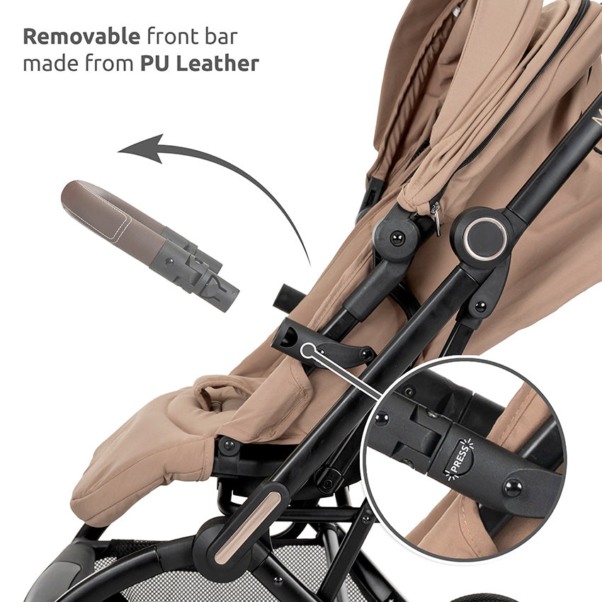 Lorelli Makaya 360 Rotation Stroller – Beige | Lightweight Reversible Pushchair from Birth to 22kg