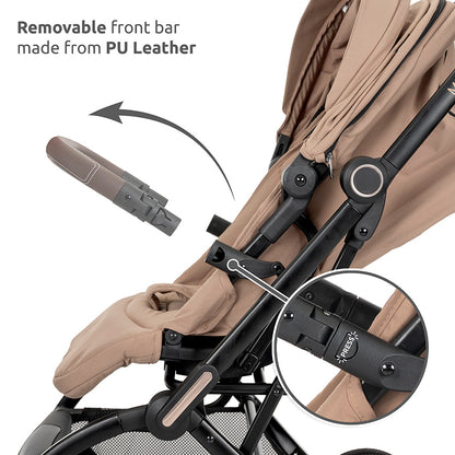 Lorelli Makaya 360 Rotation Stroller – Beige | Lightweight Reversible Pushchair from Birth to 22kg