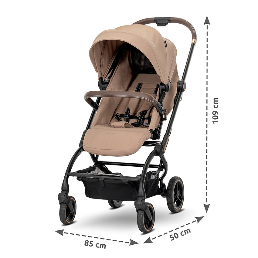 Lorelli Makaya 360 Rotation Stroller – Beige | Lightweight Reversible Pushchair from Birth to 22kg