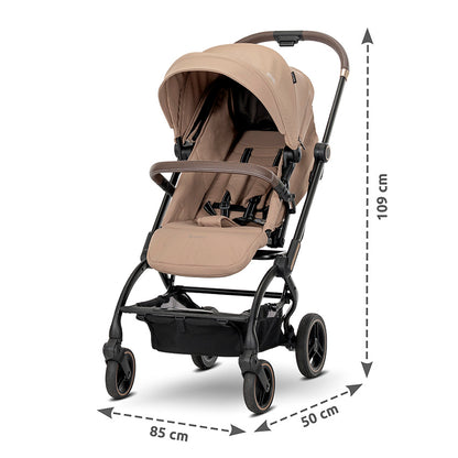 Lorelli Makaya 360 Rotation Stroller – Beige | Lightweight Reversible Pushchair from Birth to 22kg