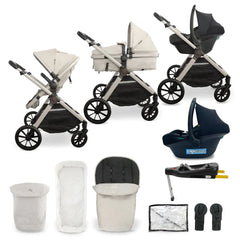 My Babiie MB220 3-in-1 Travel System with Car Seat and Isofix – Ivory