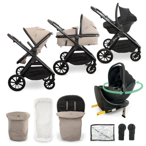 My Babiie MB220 3-in-1 Travel System with Spin & Slide Car Seat and Isofix – Mink