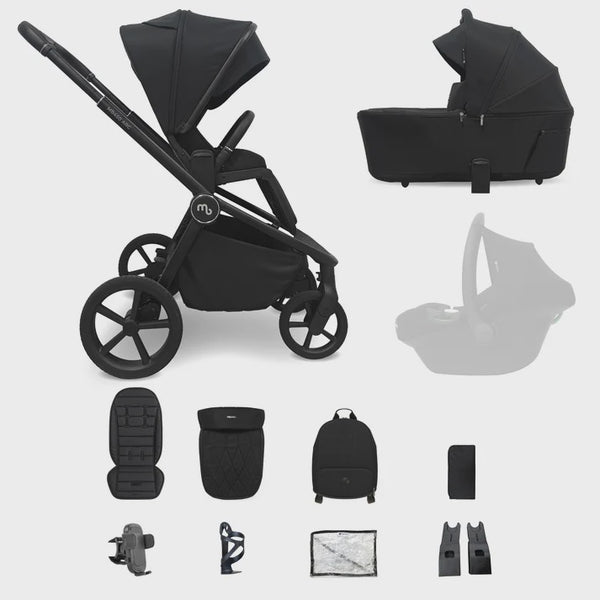 My Babiie MB450 ARC 2-in-1 Pushchair with Folding Carrycot – Onyx Black