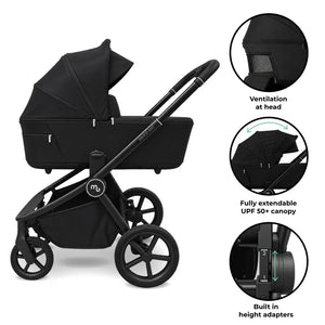 My Babiie MB450 ARC 2-in-1 Pushchair with Folding Carrycot – Onyx Black