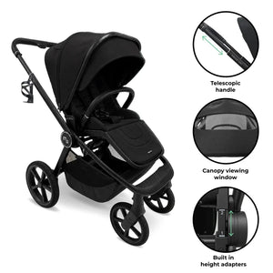 My Babiie MB450 ARC 2-in-1 Pushchair with Folding Carrycot – Onyx Black